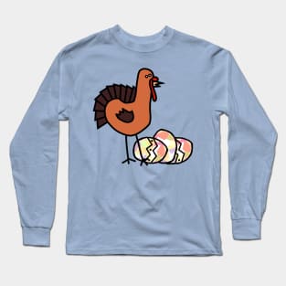 Thanksgiving Turkey with Easter Eggs Long Sleeve T-Shirt